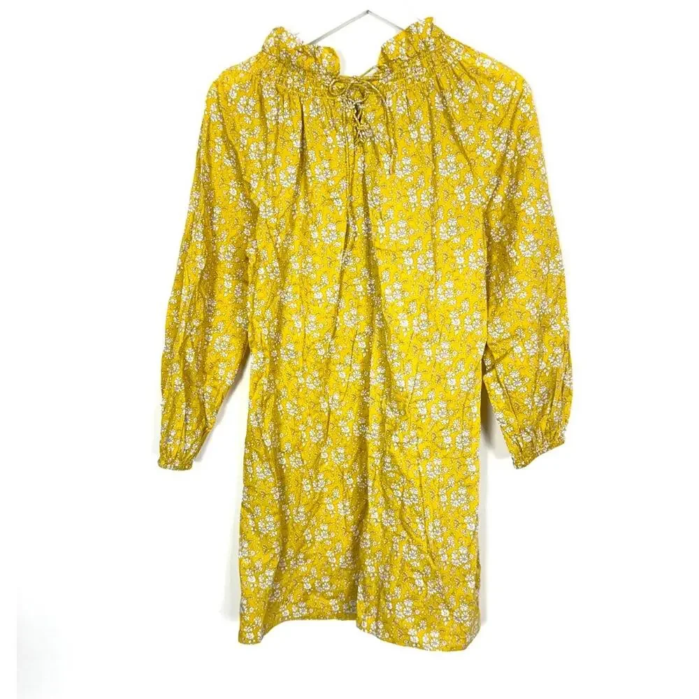 J. Crew x Liberty Ruffleneck Puff-Sleeve Dress
